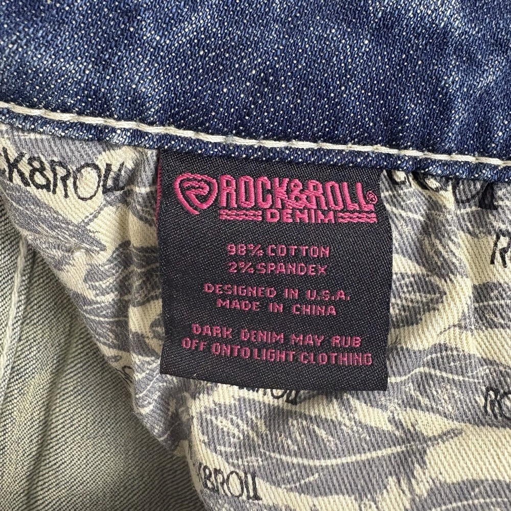 Rock & Roll Denim Jeans Womens 28X32 Bootcut Flare Western Rhinestone Y2K - Picture 5 of 11
